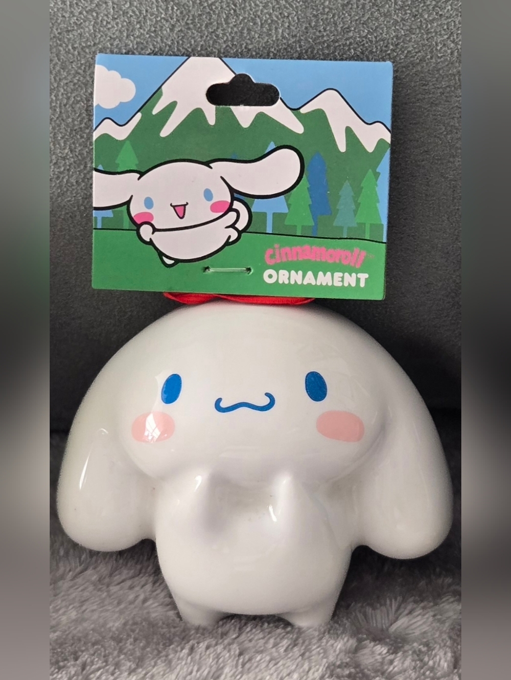 Cinnamoroll Ornament - White with Blue & Pink Face